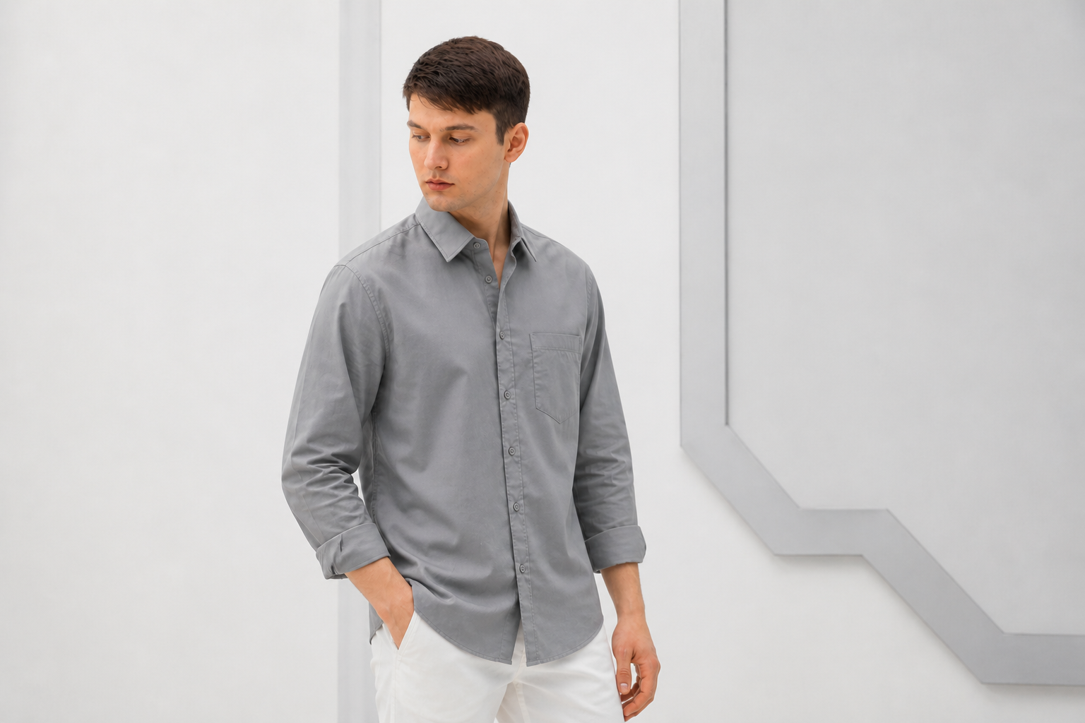 Gray Formal Shirt
