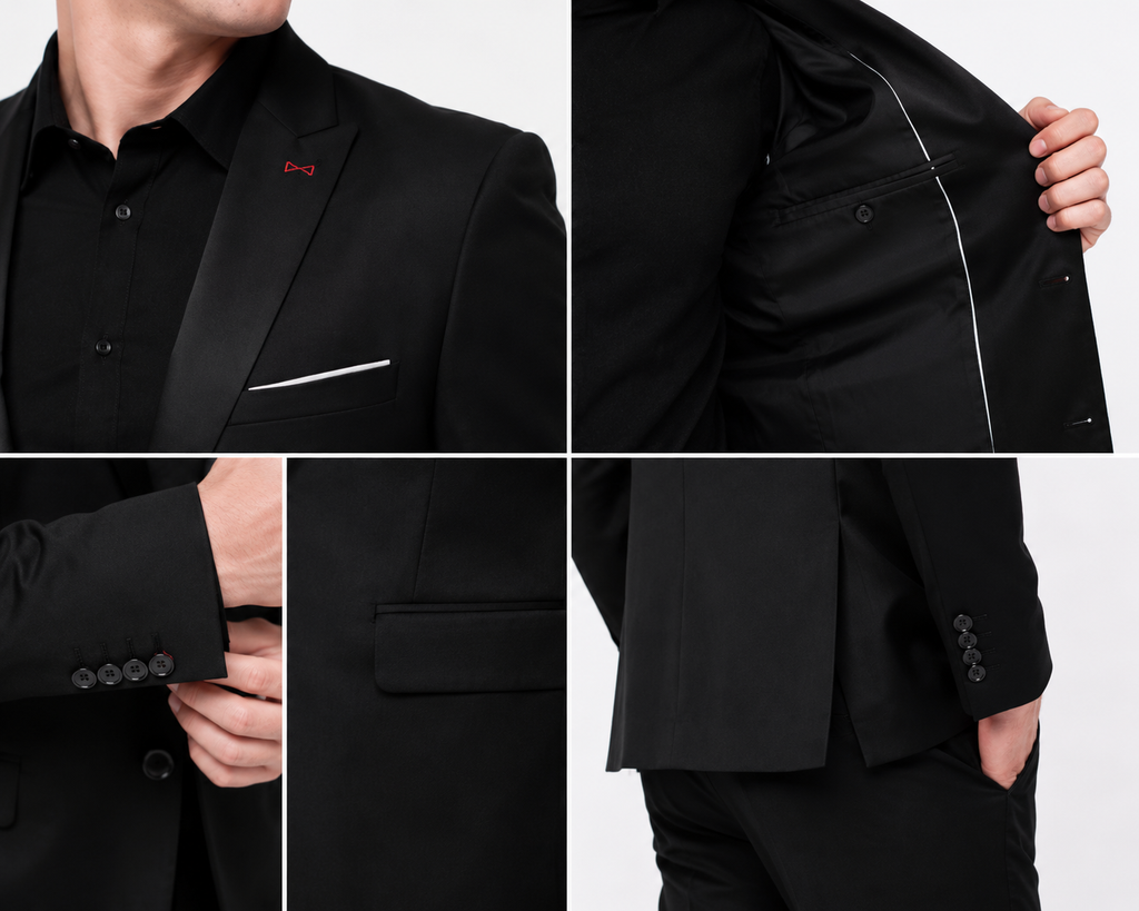 Premium Black Blazer for Men – Slim Fit Party Wear Suit Jacket