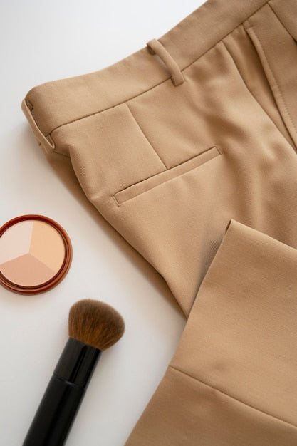 Signature Beige Slim Fit Formal Pants